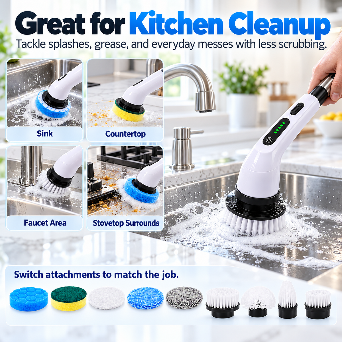 Cordless Electric Spin Scrubber Cleaning Set