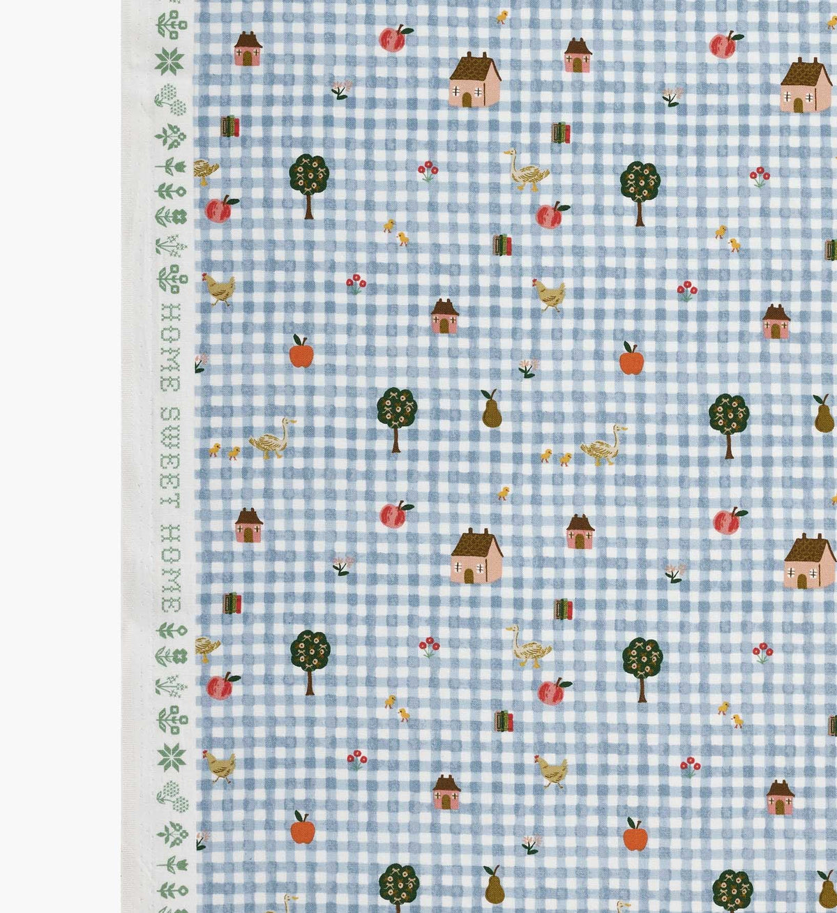 Farmhouse Gingham Cotton Fabric - Blue
