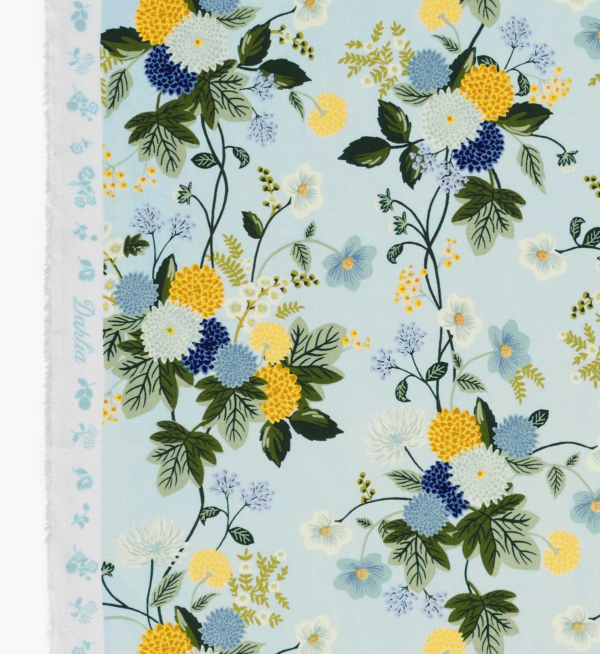 Dahlia Rayon Fabric - Blue