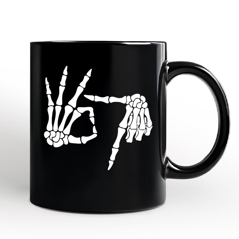 67 Skeleton Hands Personalized Mug, Six Seven Funny Meme Gift with Custom Name