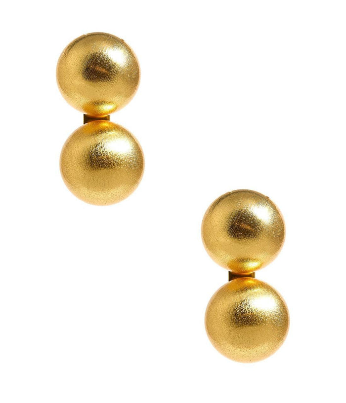 Belle Stud Brushed Gold - 18k Gold Plated