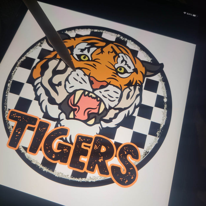 Checkered Mascot Circle - PNG