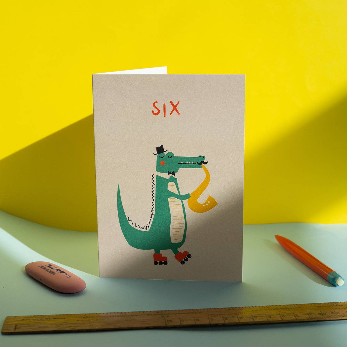 6th Birthday Card – Circus Croc