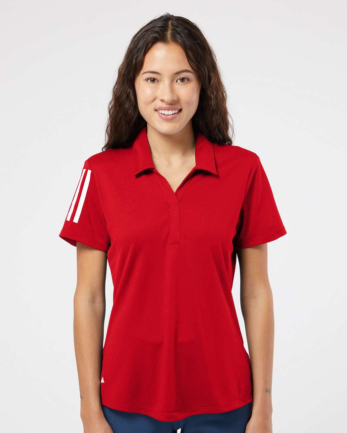 Adidas Ladies Floating 3-Stripes Polo. A481