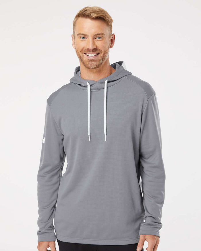 Men's Textured Mixed Media Midweight Hooded Sweatshirt. A530.