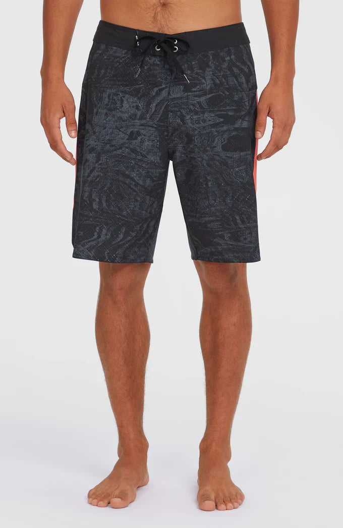 O’Neill Hyperfreak Tech Panel 19” Board shorts - Black Pink/Orange Panel