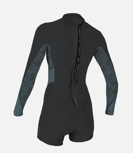 O'Neill Women's Bahia 2/1mm Back Zip Spring Wetsuit in Tempered Steel, Shaded Island Sky & Shade