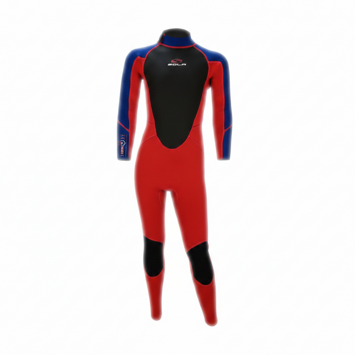 Sola Storm Kids 3/2mm Full Wetsuit - Red/Blue