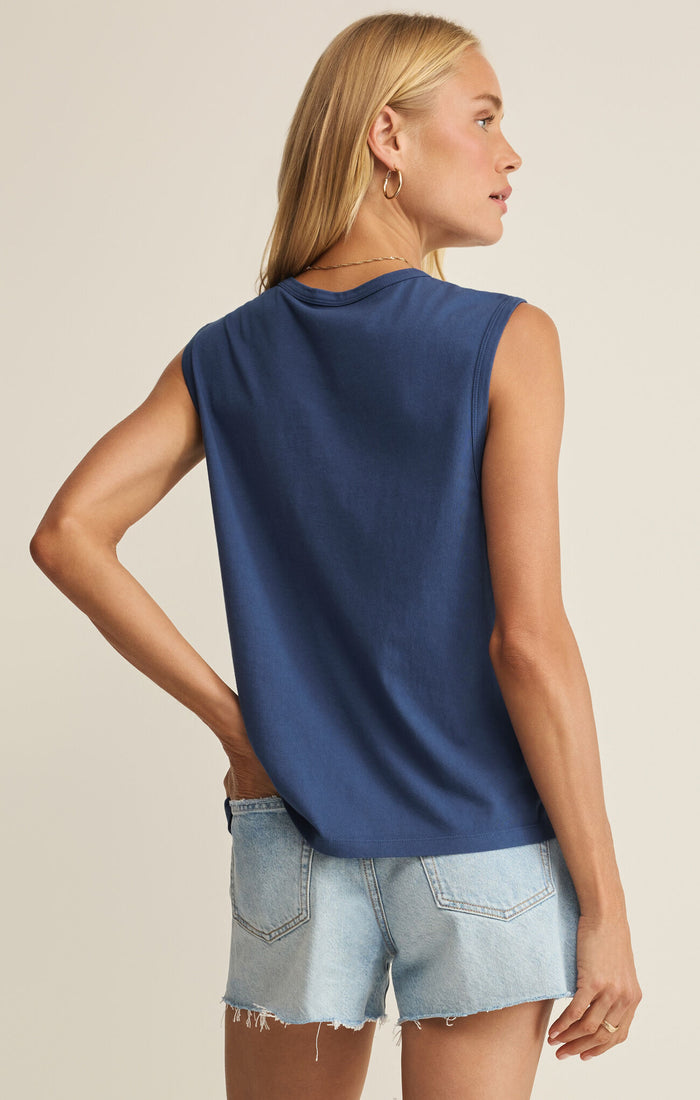 Z Supply: Stars and Stripes Muscle Tank- True Navy