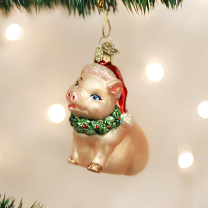 Holly Pig Ornament