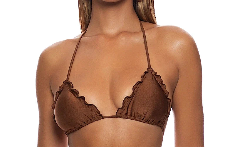 Wavey Triangle-Wavey Tie Side Ruched Back Bikini