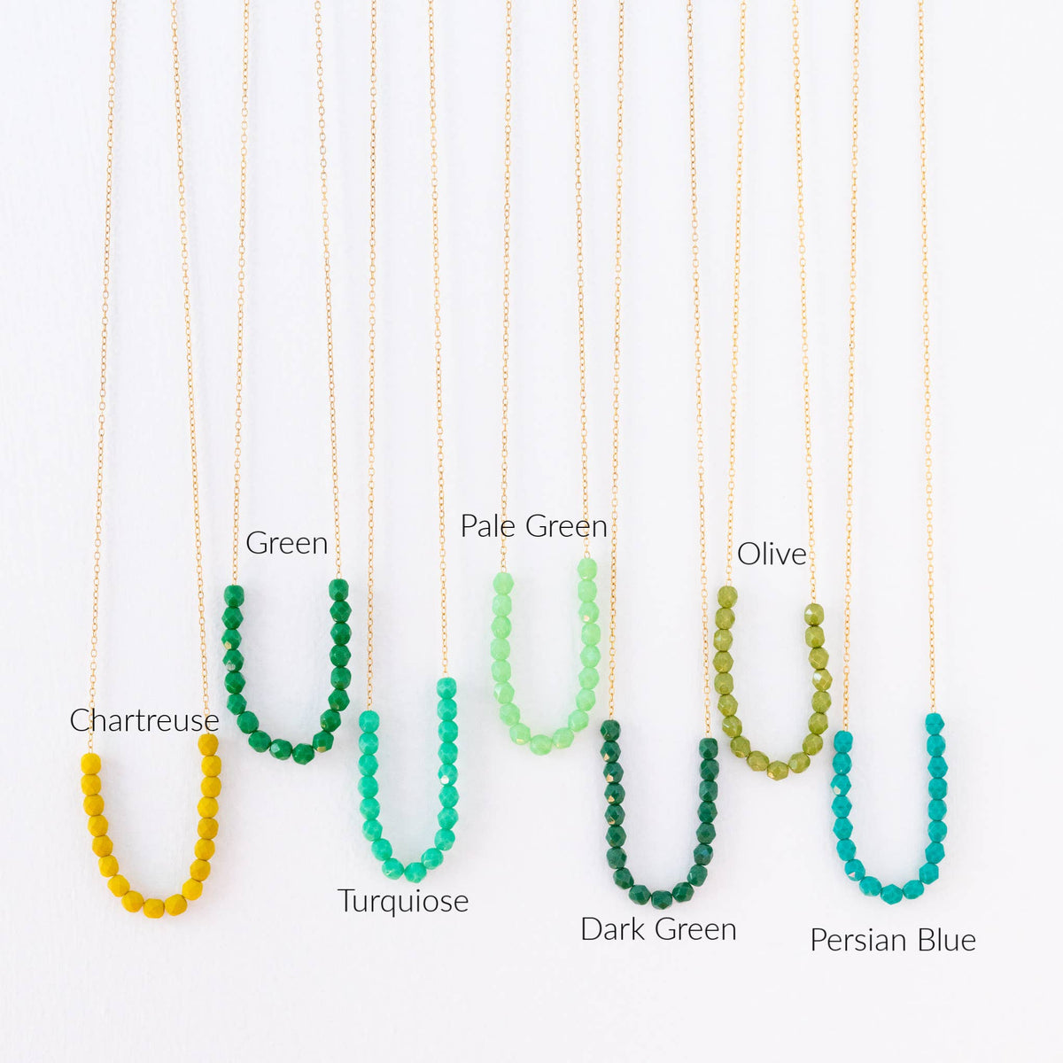 Colorful Glass Bead Necklace,  Layering necklace