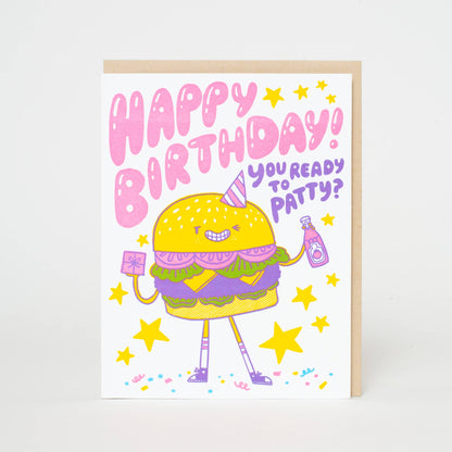 Birthday Burger Letterpress Card