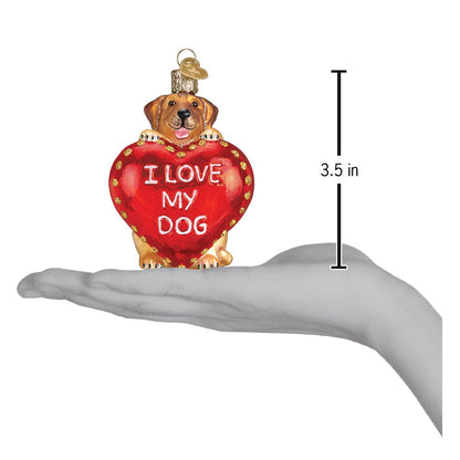 I Love My Dog Ornament