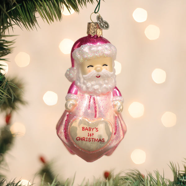 Baby Girl's 1st Santa Lovey Ornament