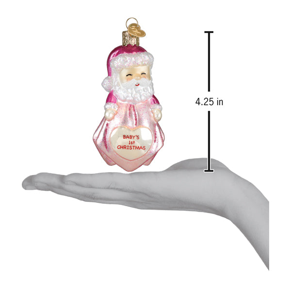 Baby Girl's 1st Santa Lovey Ornament
