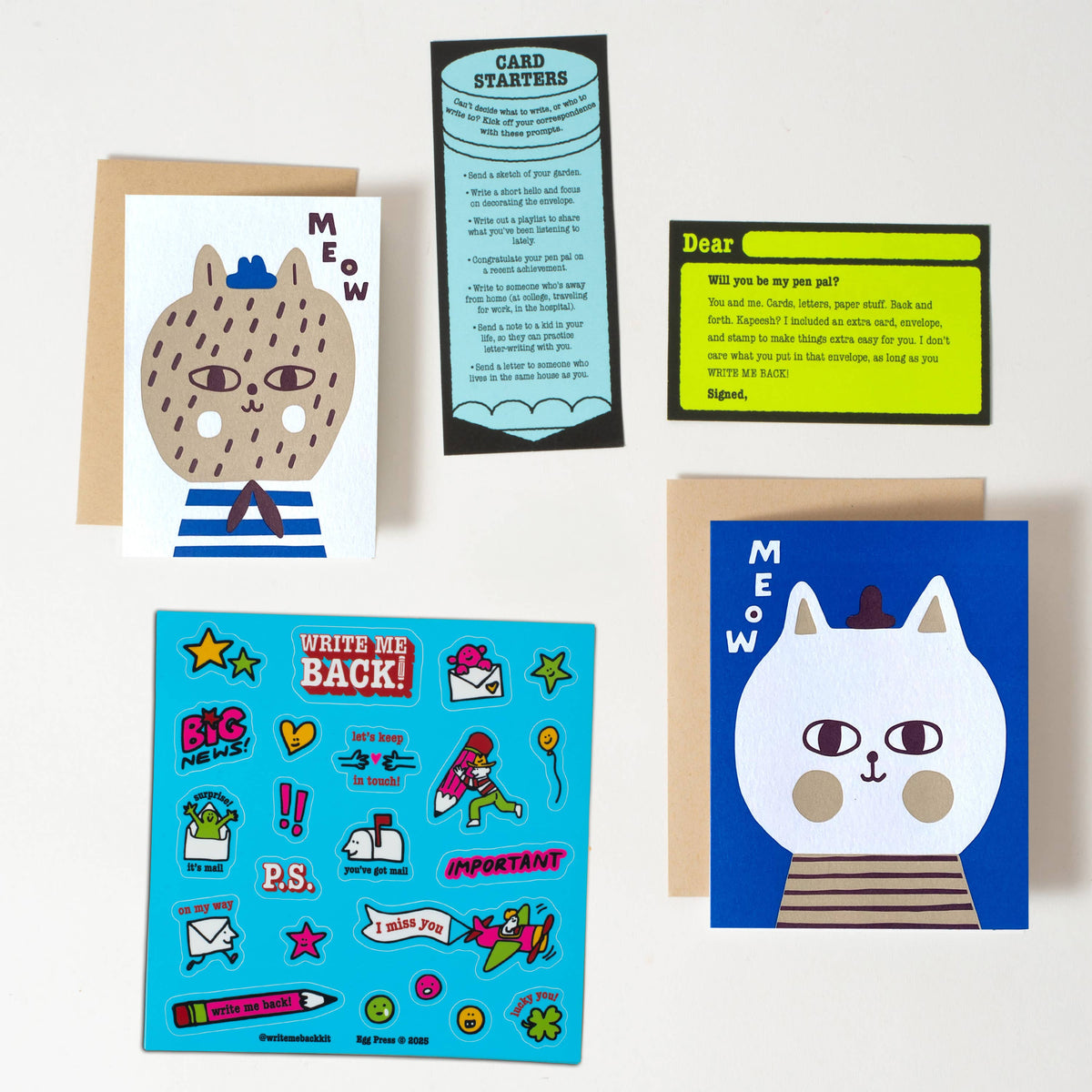 Cats Meow Letter Writing Write Me Back Pen Pal Kit -Suzy Ultman