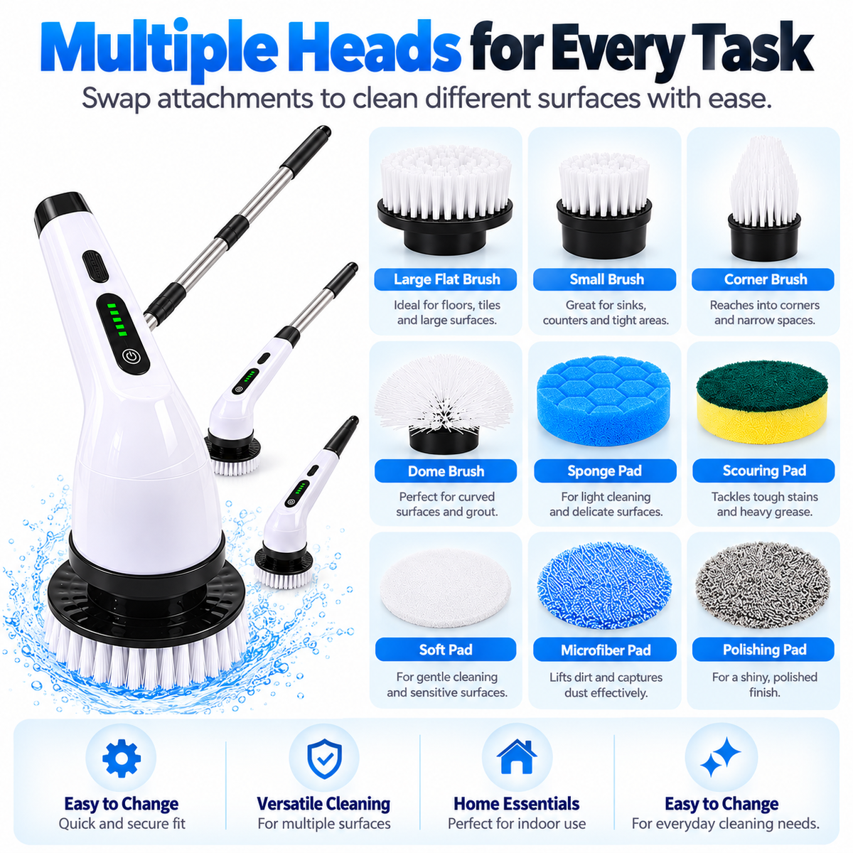 Cordless Electric Spin Scrubber Cleaning Set