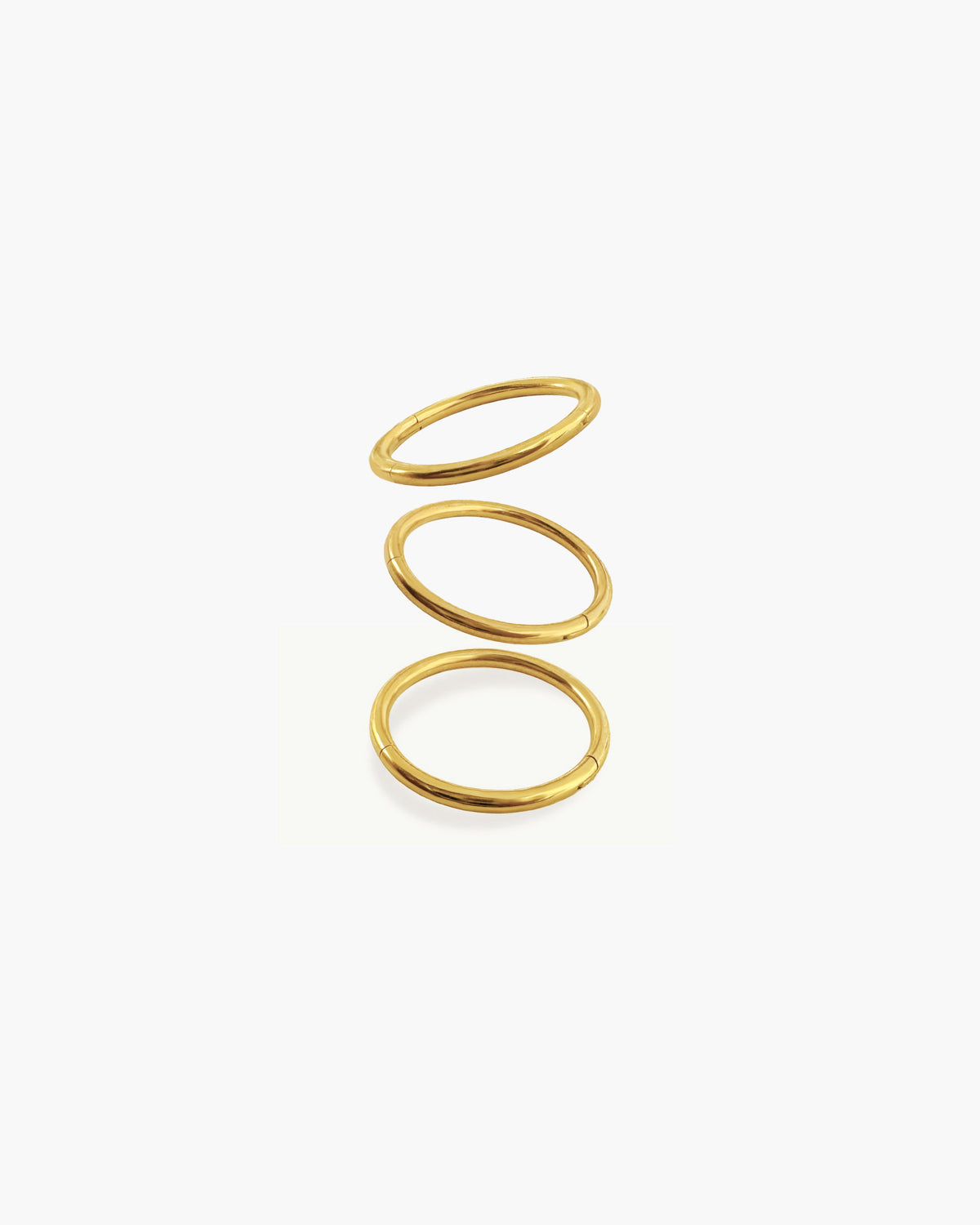 3 Pcs Hoop Helix Earring Set in Gold