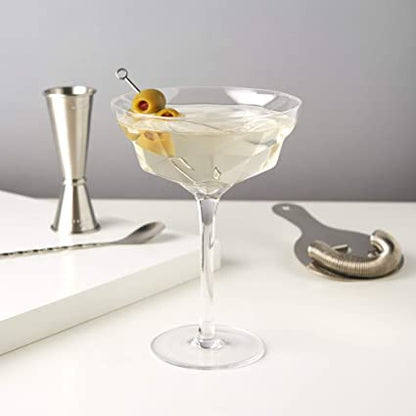 Viski Faceted Martini Glasses