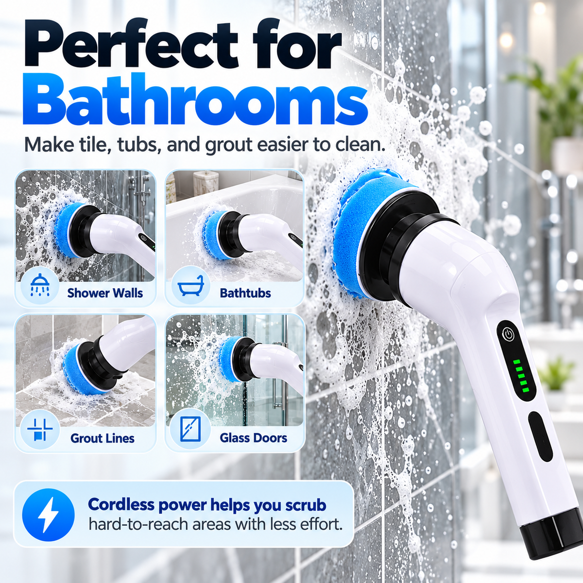 Cordless Electric Spin Scrubber Cleaning Set