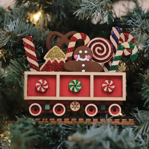 Candy Cane Train Car Ornament