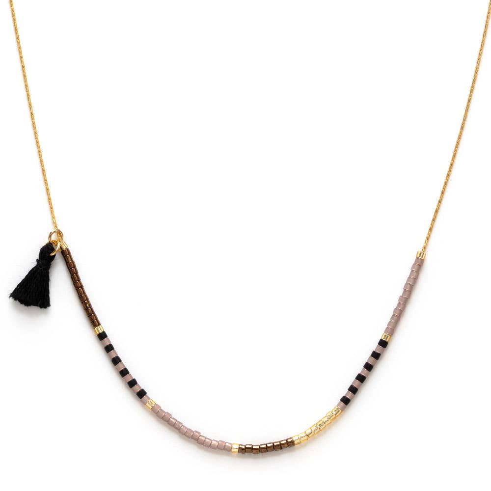 Chocolate- Japanese Seed Bead Necklace