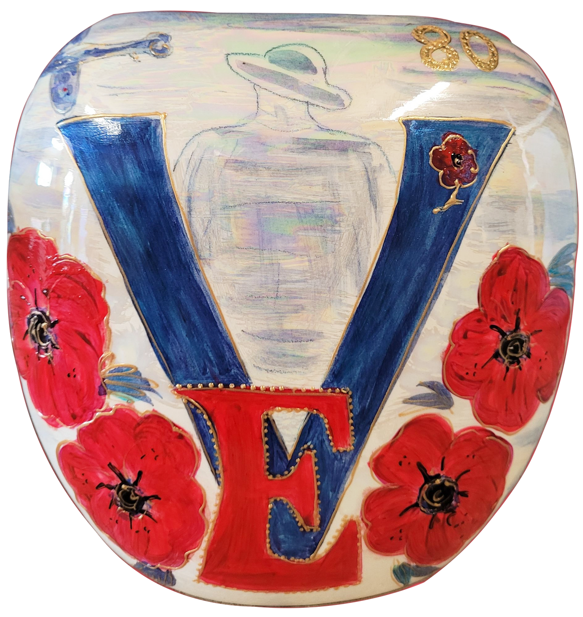 Anita Harris VE Day 80 Anniversary 19cm Purse Vase
