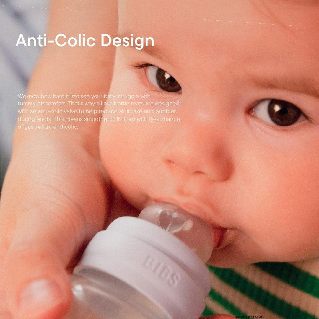 BIBS Medium Flow Baby Bottle Latex 2 Pack - Clear