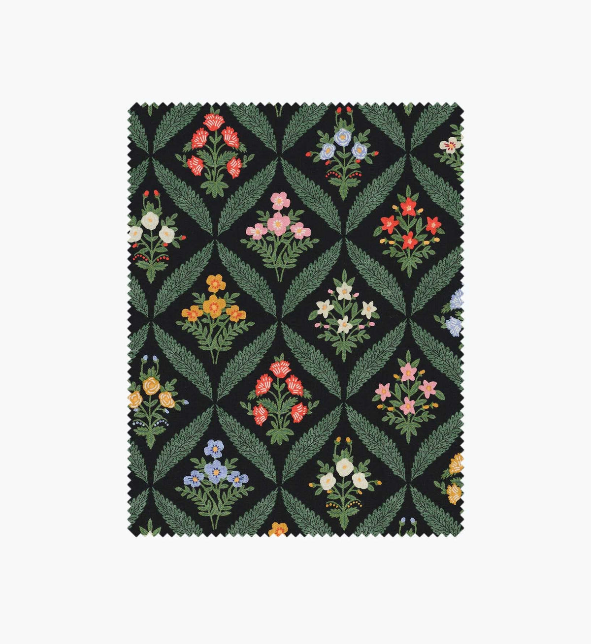 Estee Garden Canvas Fabric - Black Multi