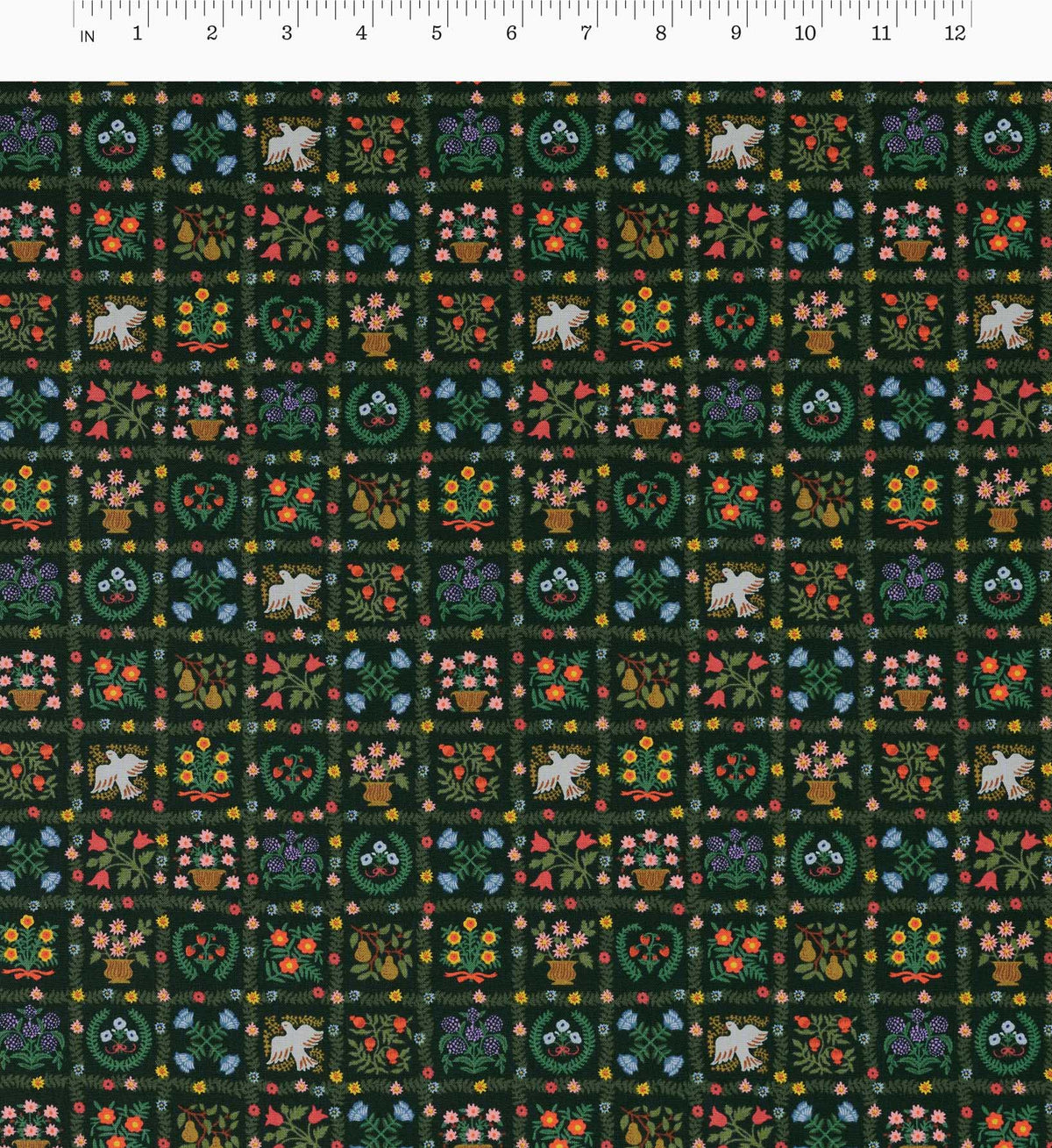Helena Cotton Fabric - Evergreen