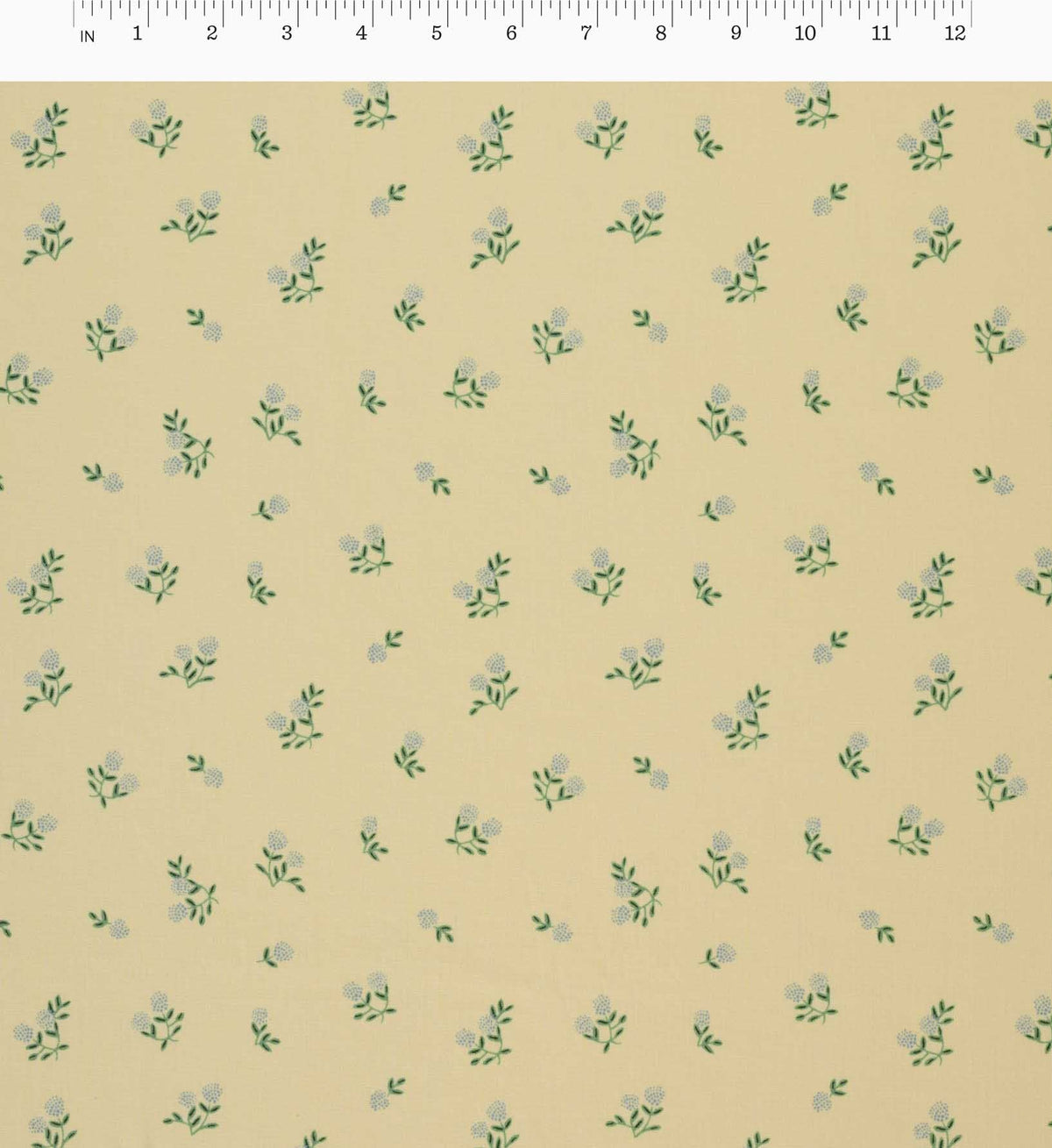 Ditsy Hydrangea Cotton Fabric - Butter