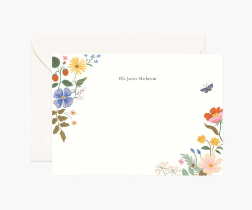 Floral Personalized Stationery  - Strawberry Fields