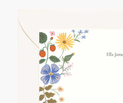 Floral Personalized Stationery  - Strawberry Fields