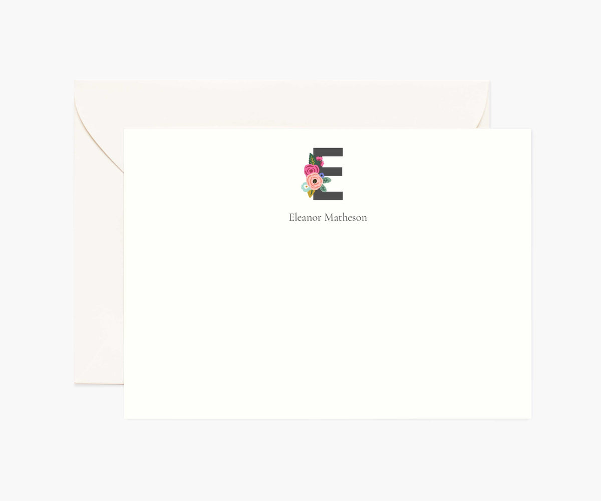Monogram Personalized Stationery - E