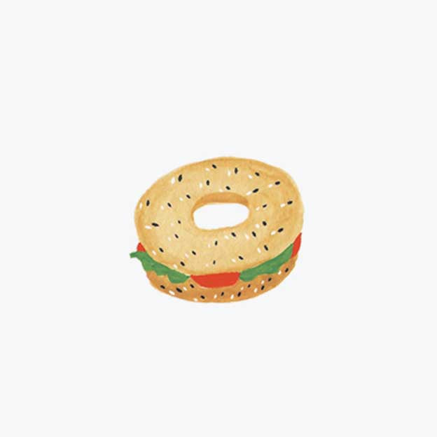 Food & Drink Personalized Stationery  - Bagel