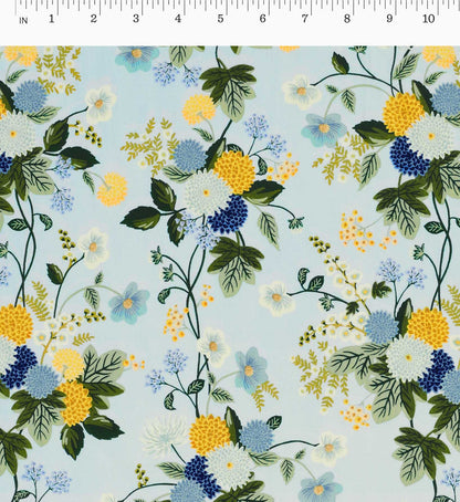 Dahlia Rayon Fabric - Blue