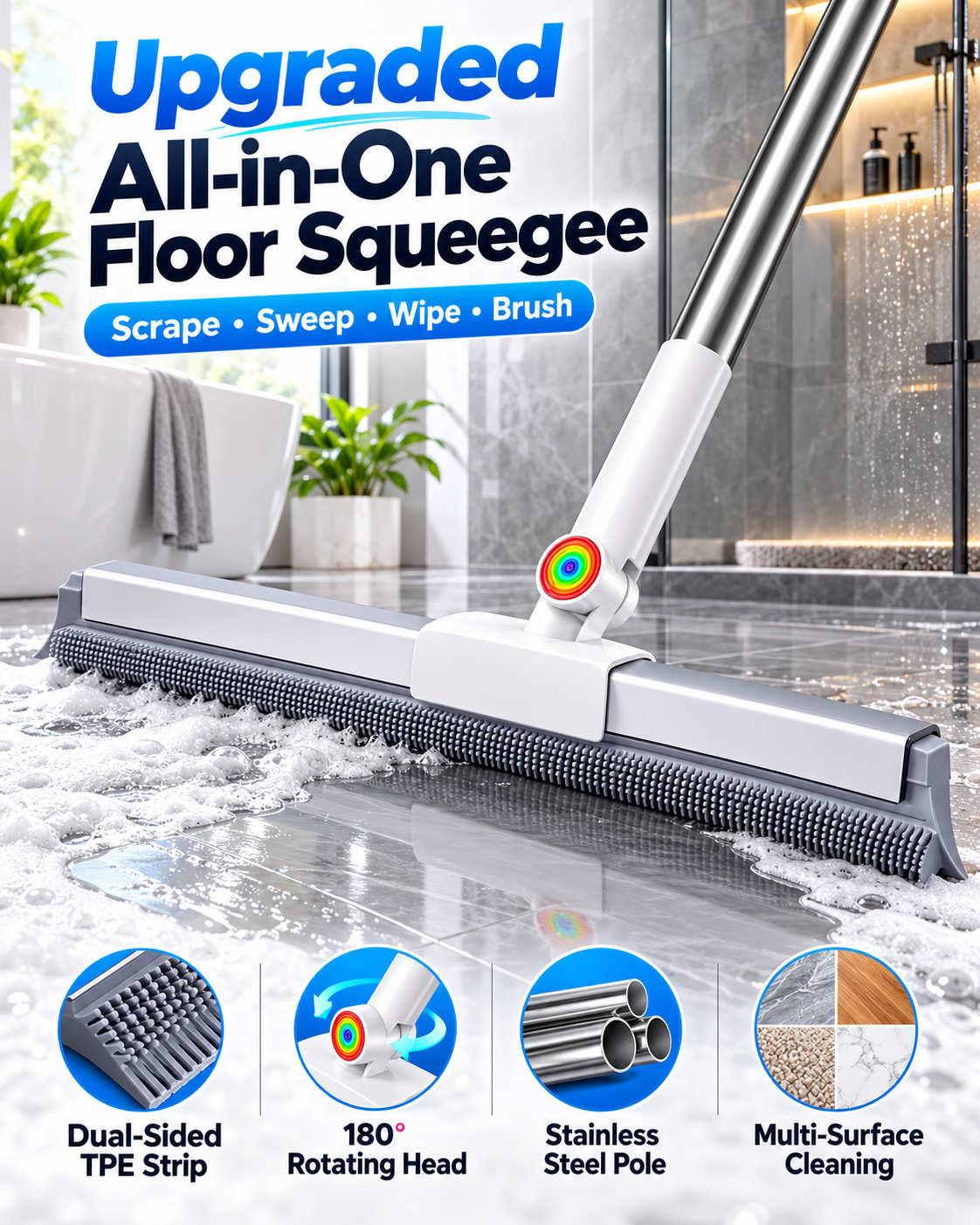 Wet & Dry Floor Squeegee Mop