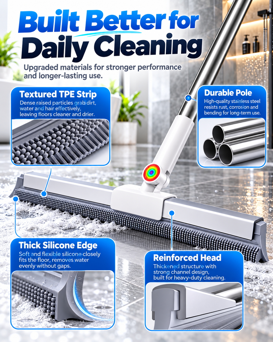 Wet & Dry Floor Squeegee Mop