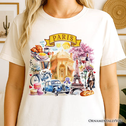 Artistic Paris Culture and Landmarks T-Shirt, Classical France Tee and Souvenir