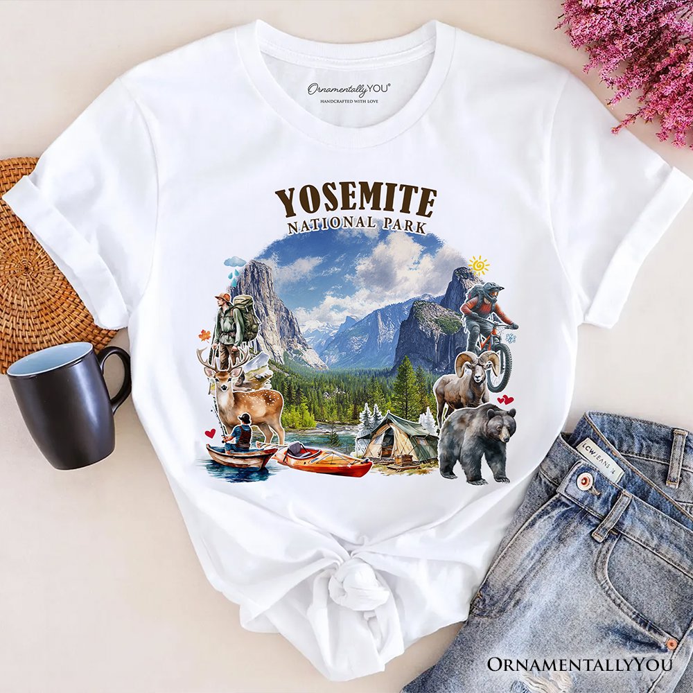 Artistic Yosemite National Park T-Shirt, California Hikers Travel Tee and Souvenir