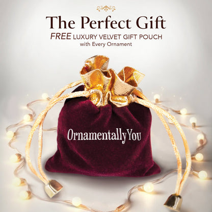Alligator with Santa Hat Personalized Ornament, Winter Forest Christmas Gift With Custom Name and Date