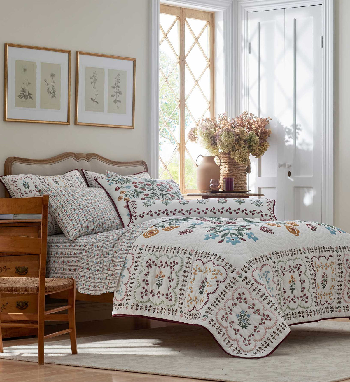 Embroidered Lumbar Pillow Cover - Lottie
