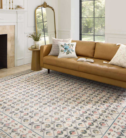 Eden Lattice Power Loomed Rug - Ivory