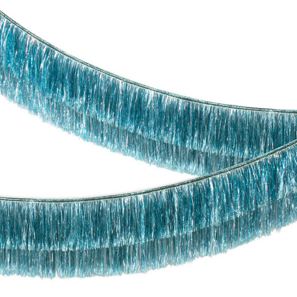 Blue Tinsel Fringe Garland
