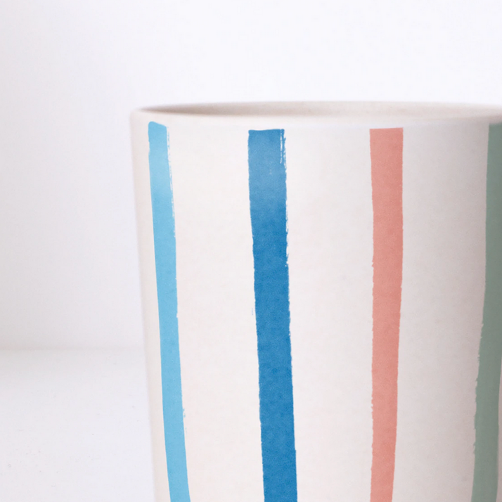 Bright Stripe Reusable Bamboo Cups (pk6)