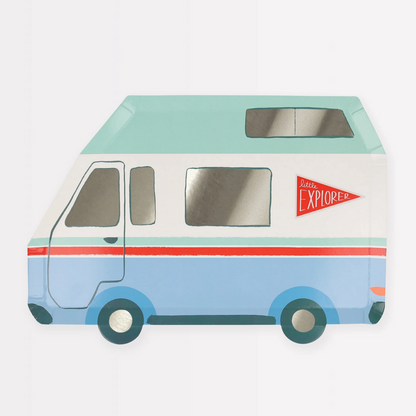 Camping Adventure Camper Van Plates -8pk