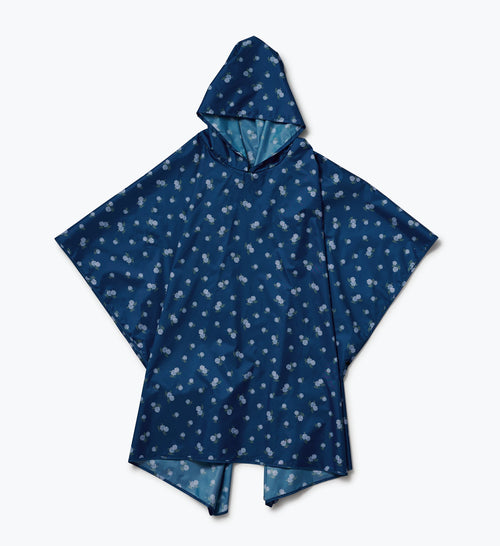 Packable Rain Poncho - Ditsy Hydrangea