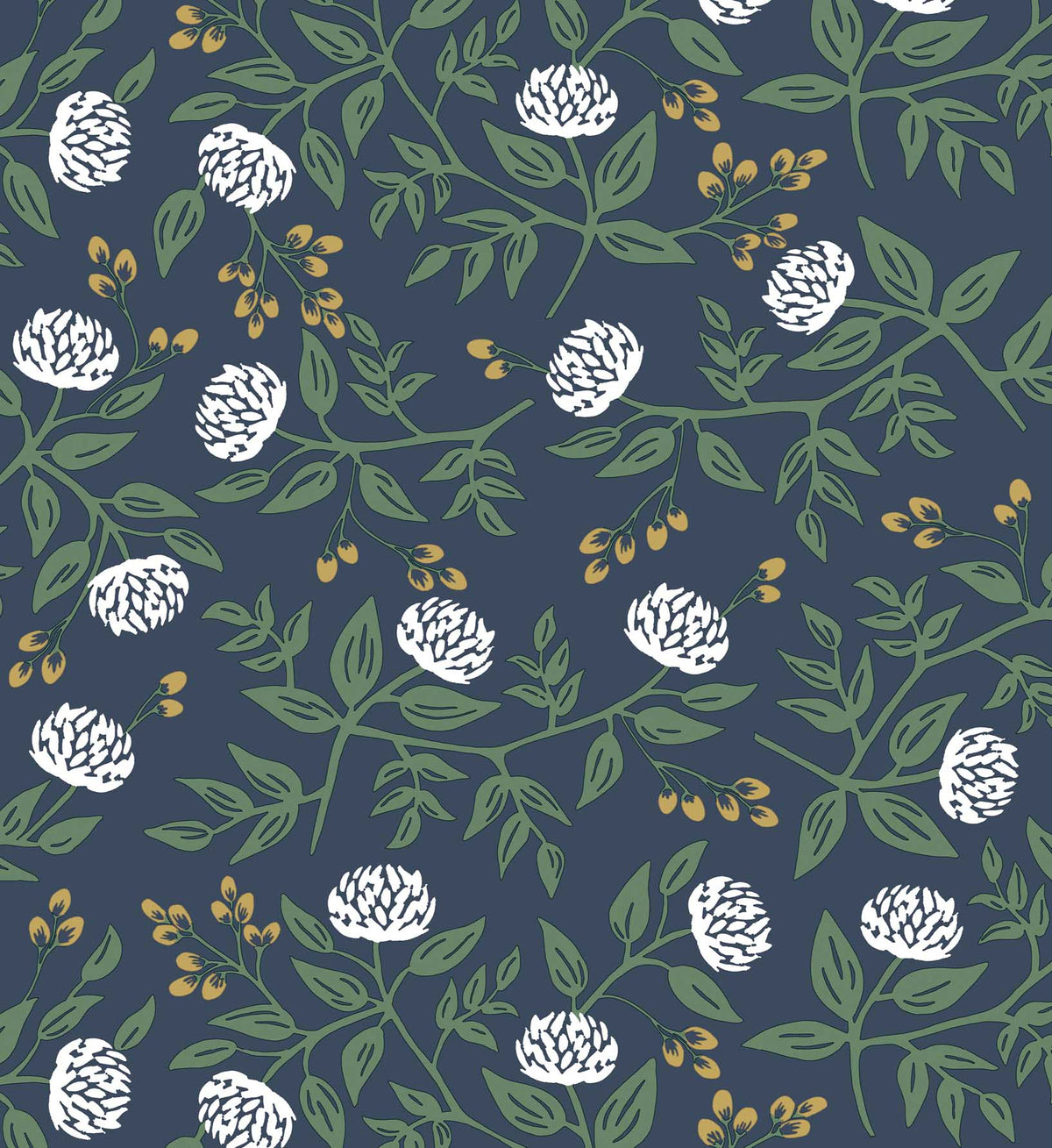 Peonies Peel & Stick Wallpaper - Navy