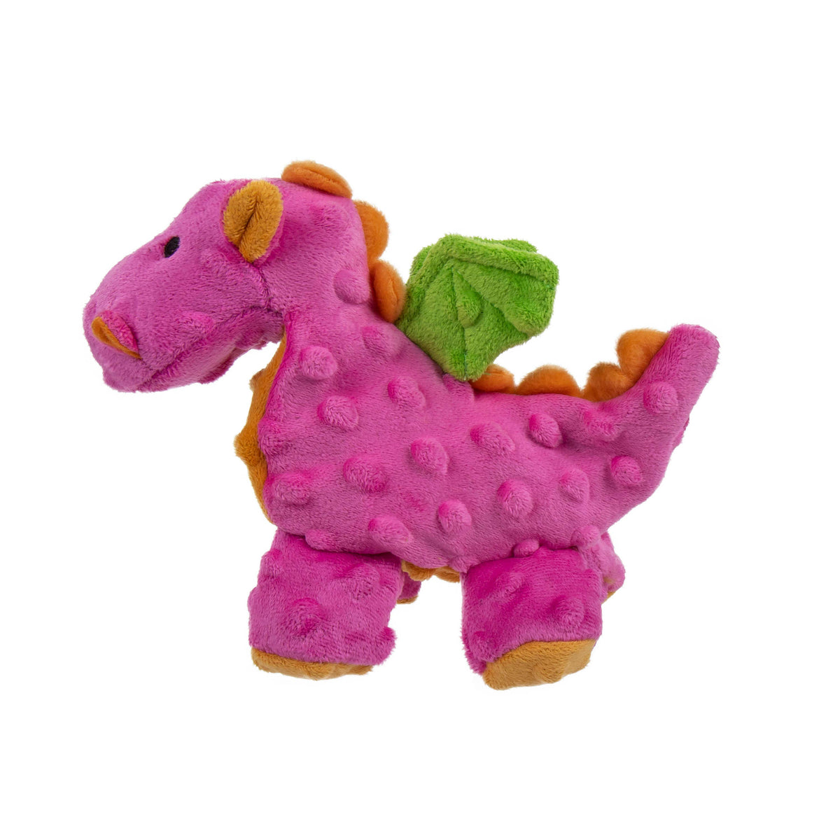 GoDog Dragons Squeaky Plush Dog Toy Pink Small